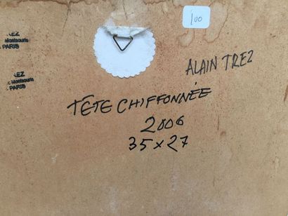 Alain TREZ Tête Chiffonnée, 2006 (ou 1995?)
Papier collé et froissé dans une boîte...
