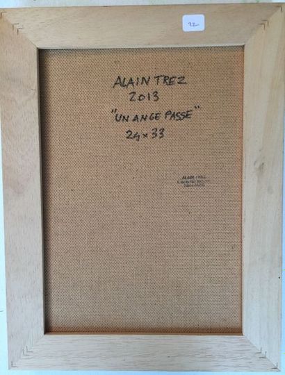 Alain TREZ Un Ange passe, 2013
Galet et tipex, signature en bas à droite
33 x 24...
