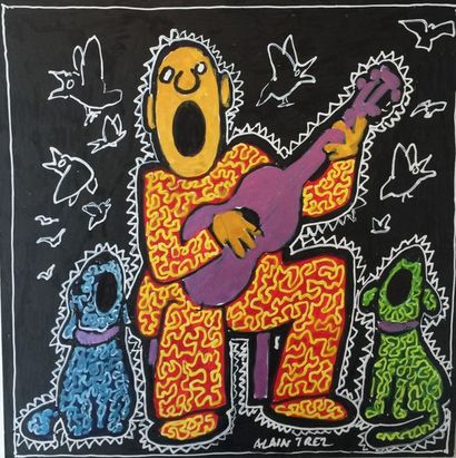 Alain TREZ Trio, 2017
Acrylique sur carton, signature en bas à droite
25 x 25 cm