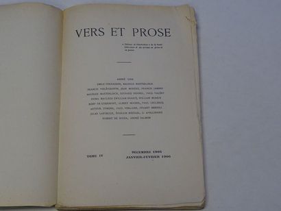 null « Vers et prose » [revue tome IV], Œuvre collective sous la direction de Paul...