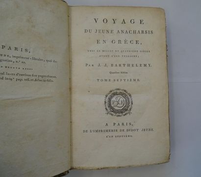 null "Voyages d'un jeune Anacharsis en Grèce [tome 7], J.J Barthélémy; Ed. Imprimerie...