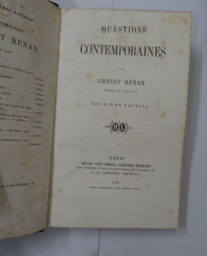 null « Questions contemporaines », Ernest Renan ; Ed. Michel Lévy Frères, libraires-éditeurs,...
