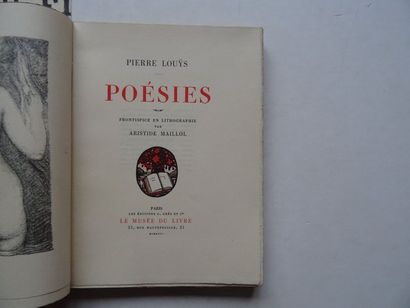 null " Poésies ", Pierre Louÿs; Ed. Les éditions G. Crès et Cie, 1926, about 170...