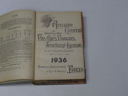 null « Annuaire général du commerce en gros des Vins, Cidres, Vinaigres, Spiritueux...