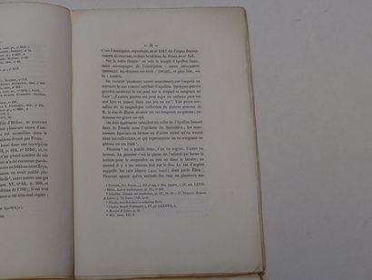 null « Apollon Sminthien » J. de Witte ; Ed. E. Thunot et Cie, 1858, 52 p. (ouvrage...