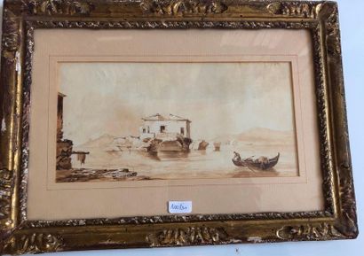 Ecole FRANCAISE, XIXème siècle 
Shipwreck scene
Oil dated 1858 x 14 cm
Attached is...