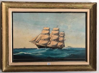 G.DIAKOFF (actif au XIXème siècle), peintre de la marine 
Clipper Taeping
Gouache...