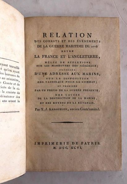 KERGUELEN de TRÉMAREC (Yves- Joseph de) 
Relation of the battles and events of the...