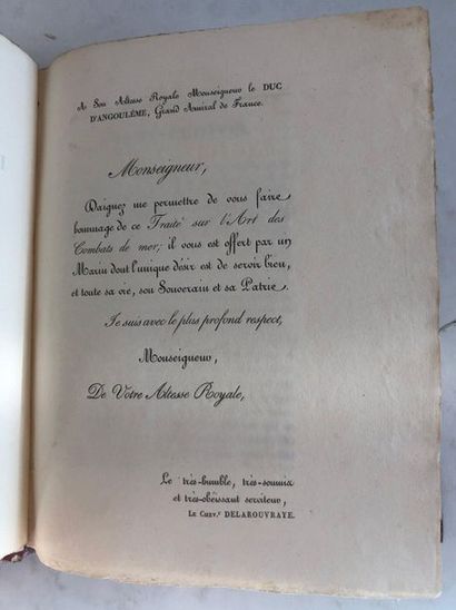 LA ROUVRAYE (Charles-Louis-Victor de) 
Traité sur l'art des combats de mer. Paris,...