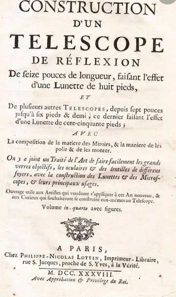Claude Siméon PASSEMANT (1702-1769) 
Téléscope à réflexion en bronze et laiton doré....