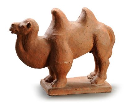 null Terracotta subject representing a camel, monogrammed BR 

H 31 cm W 39 cm