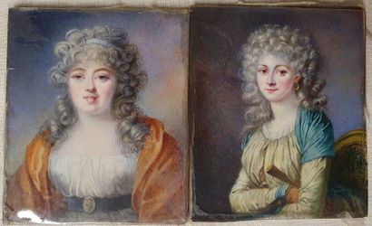 null Two miniatures
Female portraits
Mid 19th century
9 x 7.6 cm
(unframed)