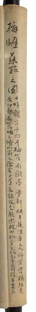 JAPON - XIXE SIÈCLE 
Calligraphie japonaise, encre sur papier, représentant des kuwai...