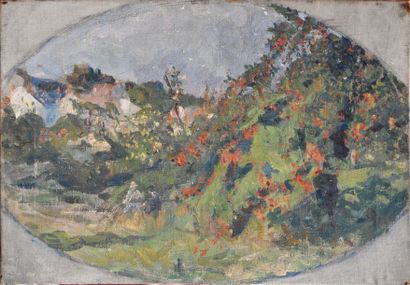 Emilio BOGGIO (1857-1920) 
Pommiers en automne à Auvers-sur-Oise, 1917
Oil on canvas...