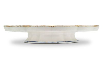 SÈVRES "Saucer on foot" in soft porcelain from the Louis XV service with attributes...