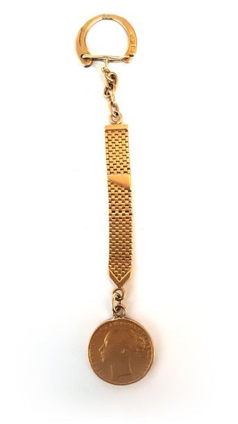 null Porte-clé avec 1 pièce en or jaune
Victoria Britanniar, 1873
Poids: 19,65 g