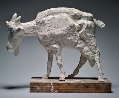 Henri SAMOUILOV (1930-2014) Chèvre
Plâtre sur socle en bois
25 x 32 cm