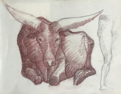 Henri SAMOUILOV (1930-2014) Bélier, taureau, buffle et zèbres
Quatre dessins d'animaux...