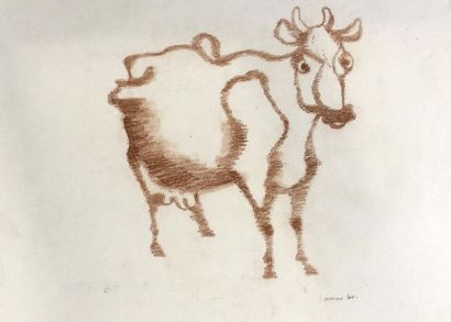 Henri SAMOUILOV (1930-2014) Cow
Set of 11 ink, graphite, sanguine
drawings Attached...