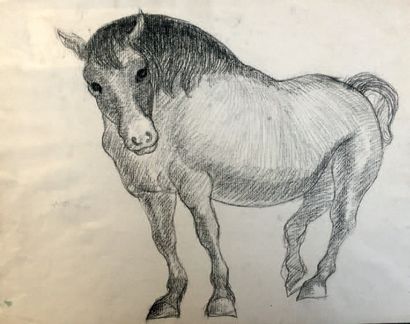 Henri SAMOUILOV (1930-2014) Chevaux
Cinq dessins à la mine de plomb, crayon gras
On...