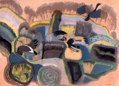 Henri SAMOUILOV (1930-2014) L'envol
Pastel, signé en bas à droite
75 x 110 cm