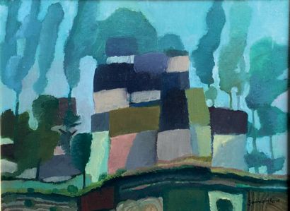 Henri SAMOUILOV (1930-2014) Paysage aux maisons
Huile sur toile marouflée sur carton,...