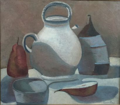 Henri SAMOUILOV (1930-2014) Still life with pear
Oil on canvas, signed lower right
37,5...