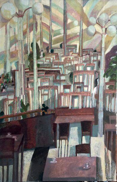 Henri SAMOUILOV (1930-2014) Bar of a café
Oil on canvas, signed lower right
55 x...