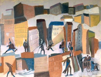 Henri SAMOUILOV (1930-2014) Agitation en ville
Pastel, signé en bas à droite
75 x...