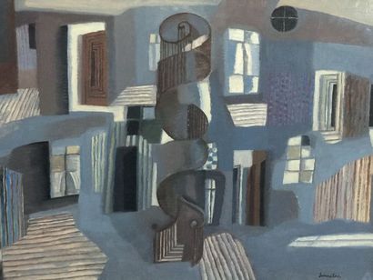 Henri SAMOUILOV (1930-2014) Spiral
staircase Oil on canvas, signed lower right
46...