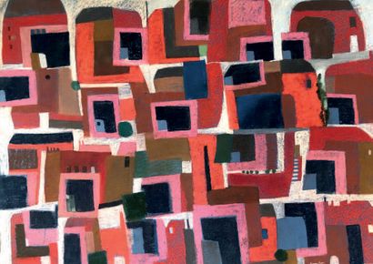 Henri SAMOUILOV (1930-2014) Pastel pink
buildings, signed lower right
75 x 110 c...