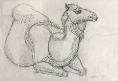 Henri SAMOUILOV (1930-2014) Dromedaries
Seven drawings, two signed
24 x 32 cm
A sketchbook...