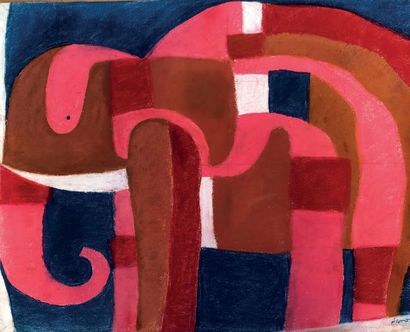 Henri SAMOUILOV (1930-2014) Pink
Elephant Pastel, signed lower right
50 x 65 cm