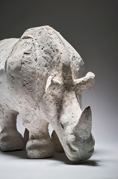 Henri SAMOUILOV (1930-2014) Rhinocéros
Plâtre
28 x 45 cm