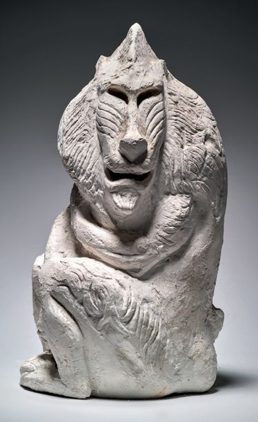 Henri SAMOUILOV (1930-2014) Sitting Baboon
Plaster
35 x 16 cm 56