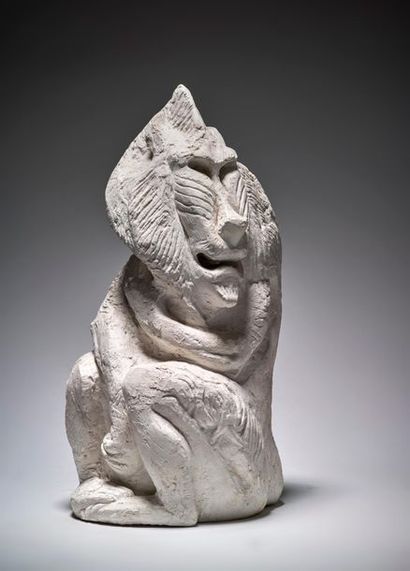 Henri SAMOUILOV (1930-2014) Sitting Baboon
Plaster
35 x 16 cm 56