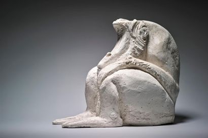 Henri SAMOUILOV (1930-2014) Sitting
monkey Plaster
34 x 39 x 14 cm