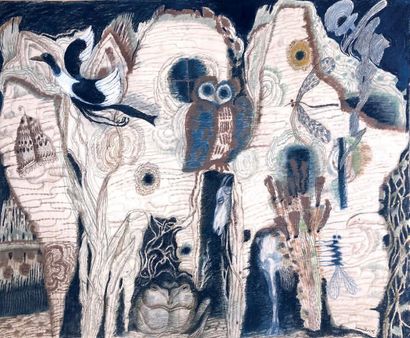 Henri SAMOUILOV (1930-2014) Animaux nocturnes
Pastel, signé en bas à droite et daté...