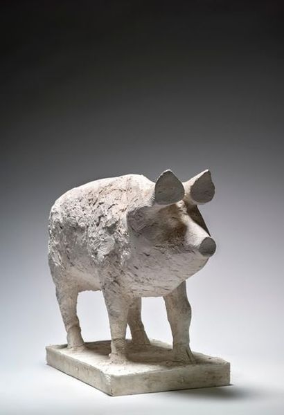 Henri SAMOUILOV (1930-2014) Cochon allongé
Plâtre
12 x 32 cm