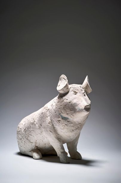 Henri SAMOUILOV (1930-2014) Cochon assis
Plâtre
H. 21 cm
