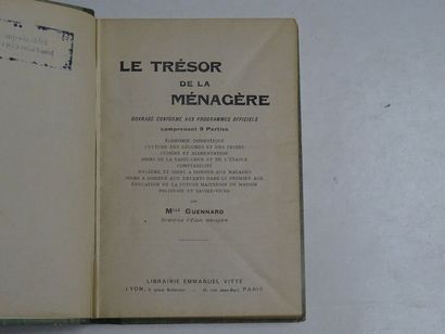 null "Le trésor de la ménagère ", Miss Guénnard ; Ed. Librairie Emmanuel Vitte, undated...