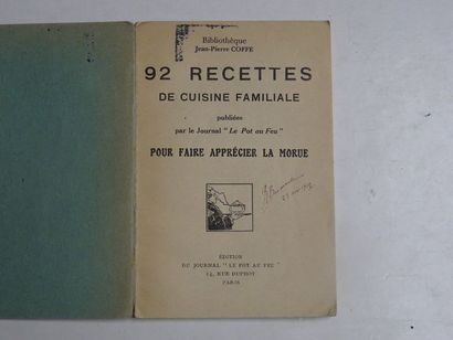 null « 92 recettes de cuisine familiale » Œuvre collective sous la direction du Journal...