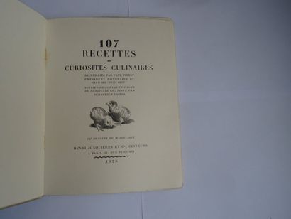 null "107 recettes ou curiosités culinaires ", Paul Poiret ; Ed. Henri Jonquières...