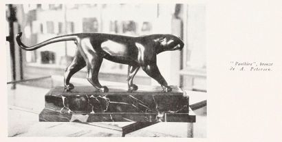 Armand Petersen (1891-1969) 
Panthère queue horizontale
Sculpture en bronze à patine...