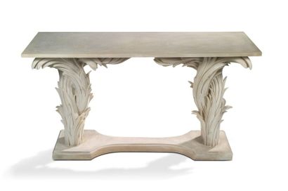 JEAN-MICHEL FRANK (1895-1941) 
Rare console in patinated plaster composed of a top...