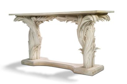 JEAN-MICHEL FRANK (1895-1941) 
Rare console in patinated plaster composed of a top...