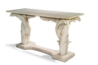 JEAN-MICHEL FRANK (1895-1941) 
Rare console in patinated plaster composed of a top...