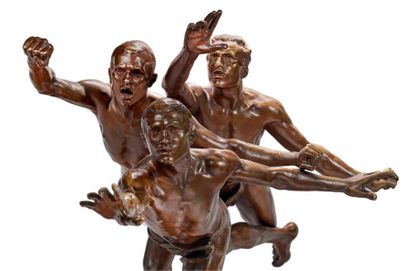Alfred BOUCHER (1850-1934) 
To the goal
Rare and important bronze sculpture with...