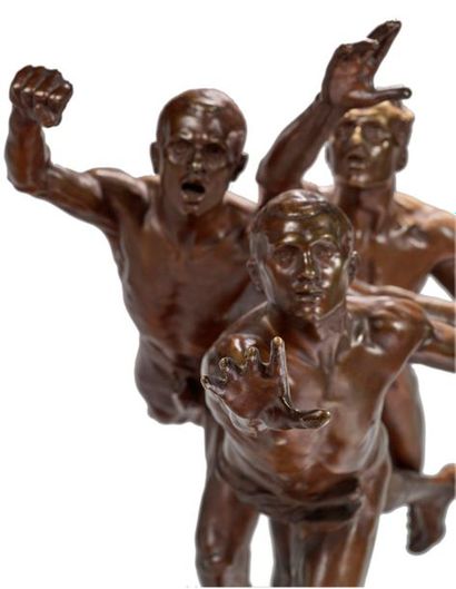 Alfred BOUCHER (1850-1934) 
To the goal
Rare and important bronze sculpture with...