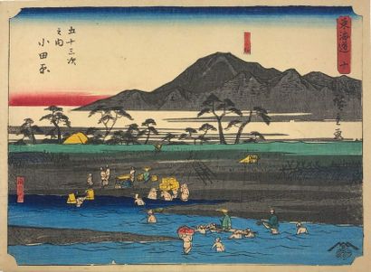 Utagawa Hiroshige (1797-1858) 
Qinze chuban yoko-e, de la série Tokaido gojusan tsugi...